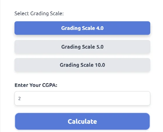 CGPA TO Percentage Converter