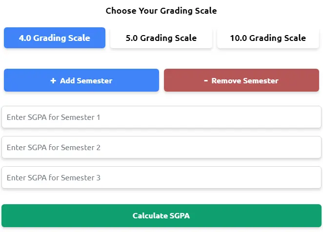 SGPA TO CGPA Converter